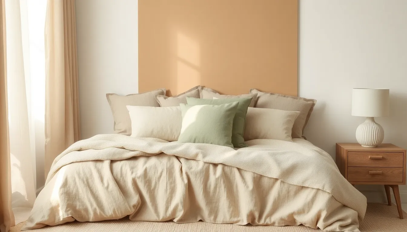 chambre beige et taupe