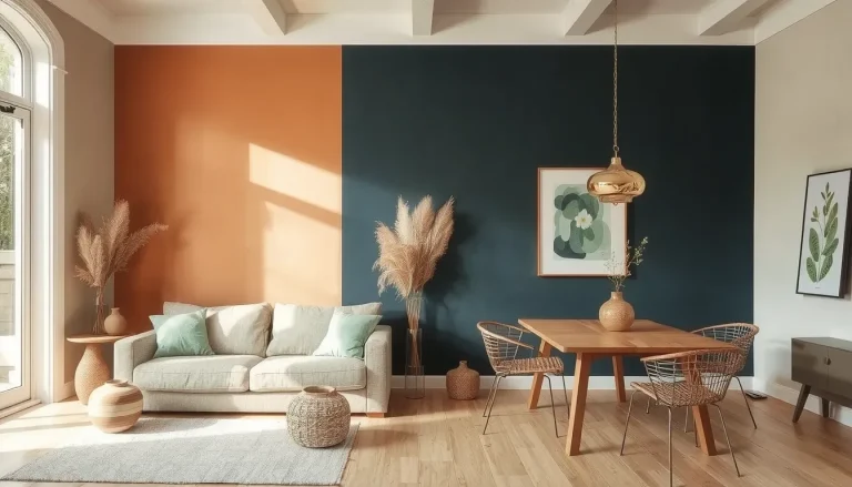 Idée couleur mur salon salle à manger : 70 teintes et palettes tendance 2025-2027