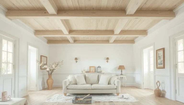 Poutres peintes couleur lin : le guide déco et rénovation