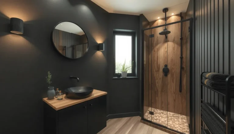 Petite salle de bain noir et bois : idées déco, matériaux et conseils d&rsquo;expert